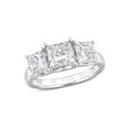 thumbnail image 1 of 3.50 Carat (Ctw VS1-VS2) Lab-Grown Princess Diamond Three Stone Ring in 14K White Gold for Women, 1 of 6