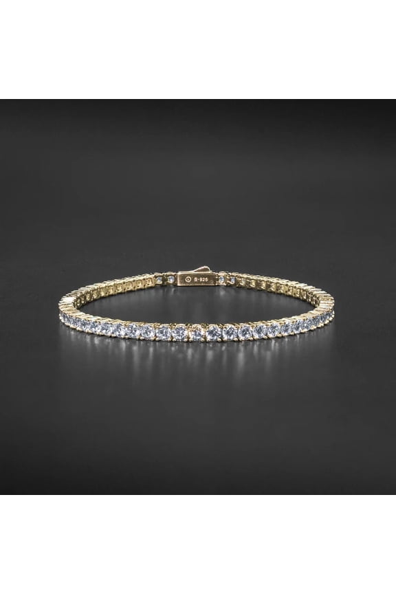 3.50 Ct Lab created Diamond Tennis Bracelet Yellow Gold Plated Sterling Sliver