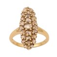 thumbnail image 1 of Mooneye 3.50 Ct Rose Cut Champagne Diamond 925 Sterling Silver Gold Plated Women Wedding Ring, 1 of 6