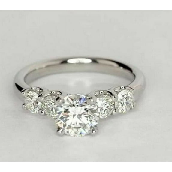 3.50 Cts Round Cut Moissanite Diamond Engagement Ring /18K White Gold Plated Anniversary Ring/ Wedding Ring / Dainty Ring / Promise Ring