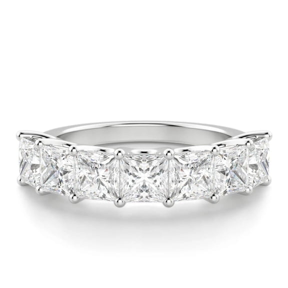3.50 TCW Princess Cut Half Eternity Anniversary Ring 925 Silver