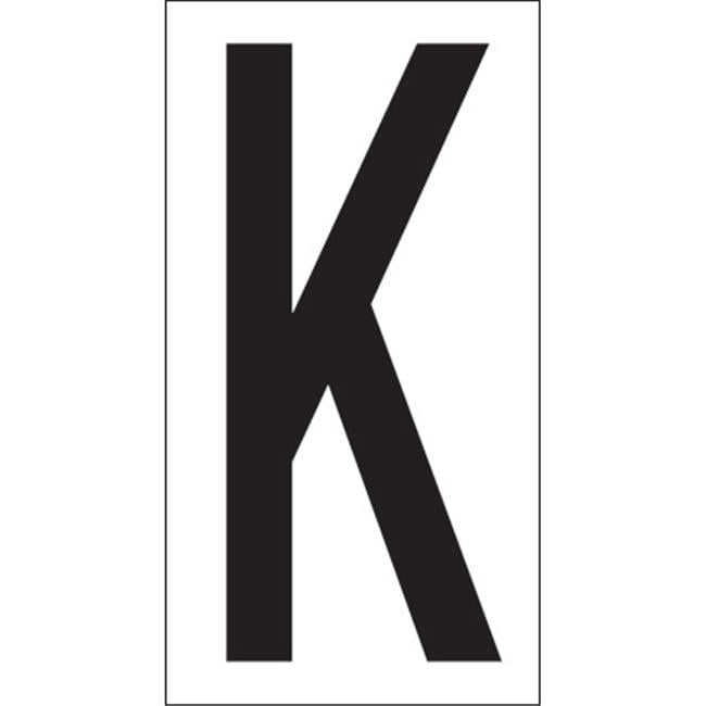 Single Letter Labels 3.50 in. K Vinyl Warehouse Letter Labels, Black & White - Case of 50 ...