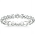 thumbnail image 1 of 3.50 mm Moissanite Eternity Band - Vintage Solid 18K White Gold Plated Stacking Band - Minimalist Bridal Matching Band - Antique Ring for Women, 1 of 3