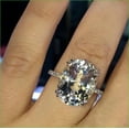 thumbnail image 1 of 3.50Ct Lab Created Oval Cut Diamond Women's Engagement Ring 14K White Gold Plated 18'', 1 of 3