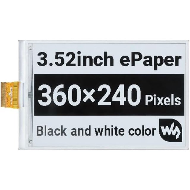 3.52Inch EPaper EInk Raw Display 360 × 240 Pixels Resolution Spi