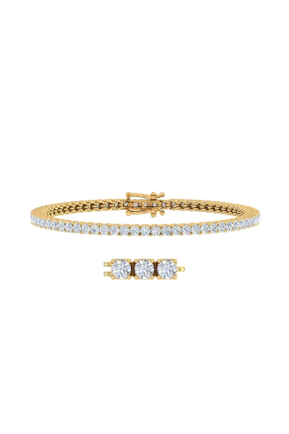 3.53 Carat Diamond Tennis Bracelet in 14K Yellow Gold (7 Inch)