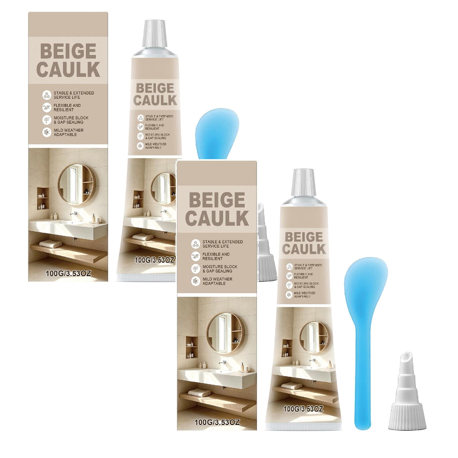 3.53 oz Beige Caulk, Professional Tile Grout Repair Kit, Fast Drying ...