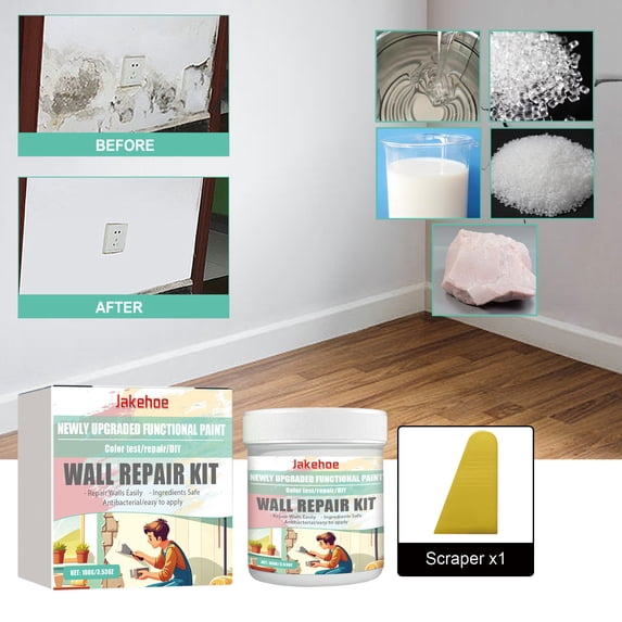 3.53 oz Drywall Repair Kit, Drywall Hole Patch Kit Spackle Puddy Wall Repair Large Hole Patch Kit, Wall Mending Agent with Scraper Easy to Fill The Holes for Home Wall, Plaster Dent Repair