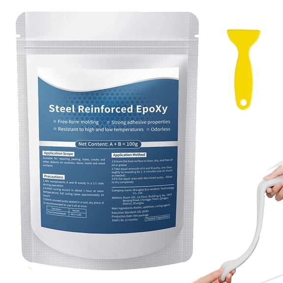 3.53oz/100g Steel Reinforced Epoxy Putty, Epoxy Putty, Durable Metal Repair Putty for Filling Cracks and Holes, Portable Multi Surface Repair Putty for Pipe and Railing Repair