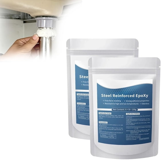 3.53oz/100g Steel Reinforced Epoxy Putty, Waterproof Heat-Resistant Epoxy Putty Repair Kit, High Strength Fast Repair Epoxy Clay, Permanent Repair for Metal, Wood & Concrete, Tile, Ceramics (A)