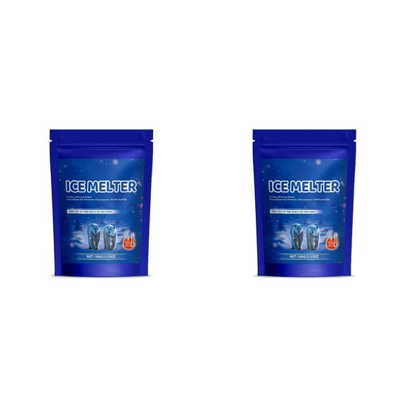 3.53oz 2Pcs Ice Melt Safer for Concrete, Snow Salt Ice Melt, Salt for Snow and Ice Removal, Sidewalk Salt, Driveway Salt, Snow Melt is Effective Up to -15