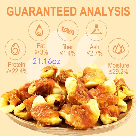 3.53oz*6Packs Chicken Wrapped Apple Dog Treats - Grain-Free and Gluten-Free Chewy Dog Snacks, Natural High-Protein Training Treats For Small to Large Dogs, Healthy Puppy Jerky Bites