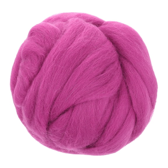 3.53oz Wool Roving Yarn, Needle Felting Wool Fiber DIY Craft Needle Wet Felting Supplies for Blending Weaving Handcrafts, Rose-purple