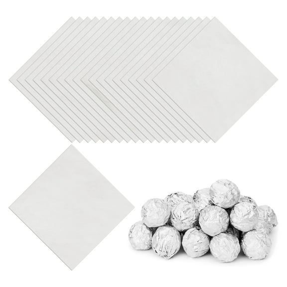 3.54 Inch Foil Candy Wrappers, 200 Pcs Chocolate Wrapping Paper for Homemade Caramel DIY Candies Decoration, Silver