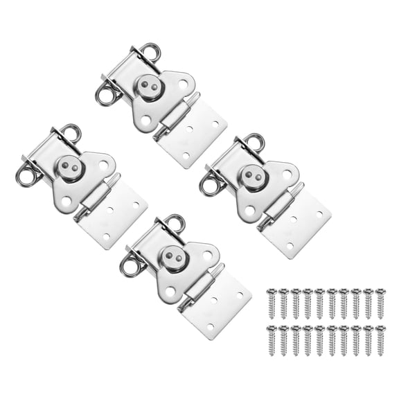 3.54x2.6" Spring Loaded Butterfly Twist Latch, 4 Pcs Steel Twist Latch & Keeper