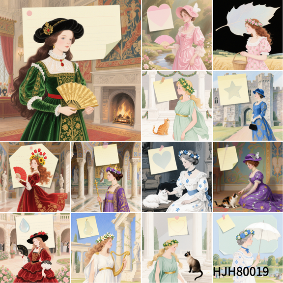 ??3.54x3.54" Vintage Lady Sticky Notes - Planner Essential! 100 Sheets for Journaling, Decorative Notes & DIY Cards ??✨