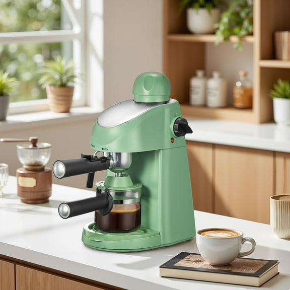 3.5Bar Espresso Machine - Cappuccino Maker with Milk Frother/Steamer | Espresso Coffee Maker (Green/Black) | Perfect Gift for Coffee Lovers