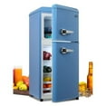 thumbnail image 1 of 3.5Cu.Ft Compact Refrigerator Mini Fridge with Freezer, Small Refrigerator with 2 Door, 7 Level Thermostat Removable Shelves for Kitchen, Dorm, Apartment, Bar, Office, Blue, 1 of 8