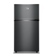 3.5Cu.ft Two Door Mini Fridge with Freezer,7 Adjustable Thermostat,17.64*17.6*33.98 inches,Apartment Size Refrigerator,Dark Grey,New