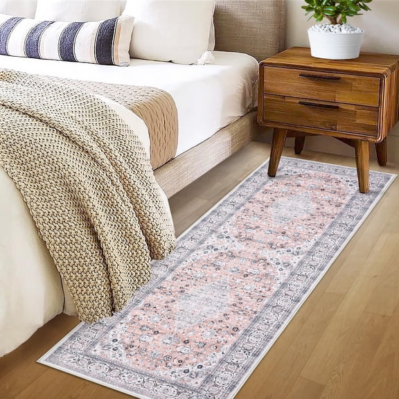 3×5FT/2×6FT/4×6FT/5×7FT/6×9FT/8x10FT/9x12FT/10×13FT Modern Abstract Area Rug Machine Washable Non Slip Non Shedding Low Pile Foldable Vintage Medallion Floor Carpet for Living Room Bedroom Kitchen