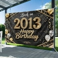 3*5FT Back in 2013 Birthday Decorations Banner Black & Gold Party ...