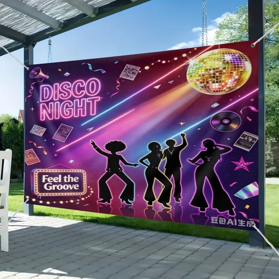 3*5FT Disco Backdrop Back to 70s 80s 90s Dance Party Decorations Banner Let's Boogie Birthday Party Photo Booth Backdrops (2)