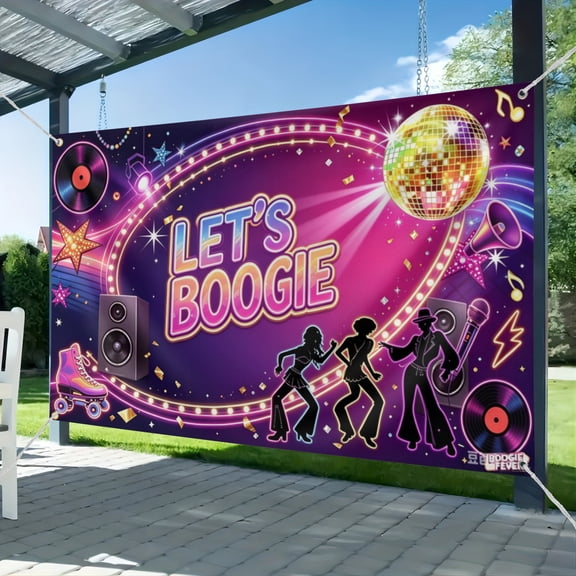 3*5FT Disco Backdrop Back to 70s 80s 90s Dance Party Decorations Banner Let's Boogie Birthday Party Photo Booth Backdrops