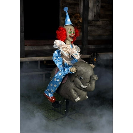 3.5FT Rocking Elephant Clown Animatronic Decoration