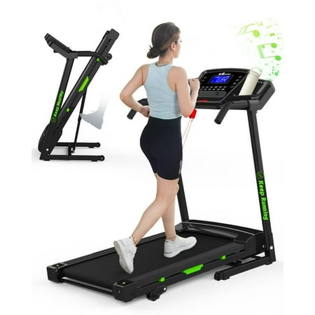 3.5HP 330 LBS Weight Foldable Electric Running Walking Machine with Bluetooth/APP for Home, Fitness Jogging Exercise, Easy Installation and Space Saver for Home Office Gym