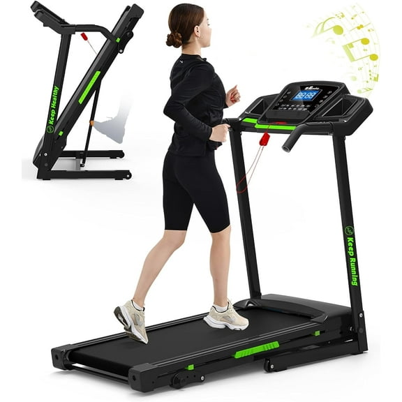 Swertoy 3.5HP Foldable Incline Treadmills for Home, 330LBS Weight Capacity, Walking Pad Walking Jogging Running Exercise Machine with Bluetooth & Pulse Monitor