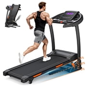 4.0HP Folding Treadmill, 300-400lb Capacity, 15 Levels Auto Incline Treadmills for Home Running and Walking Max 10MPH Speed Dprodo Foldable EleTreadmill Running Machine with APP & Bluetooth