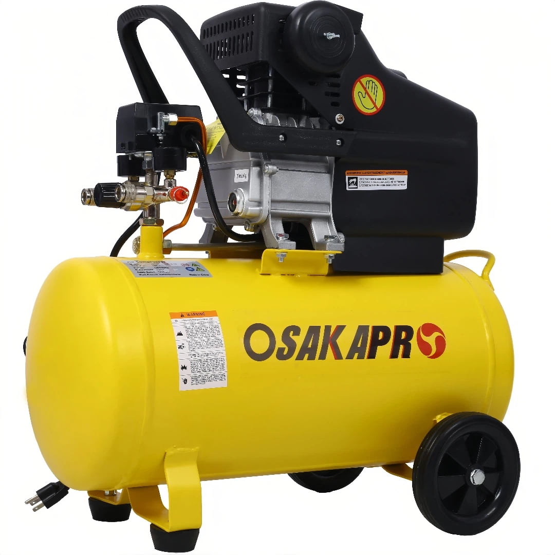 4.5HP Portable 13 Gallons Oil-Lubricated Air Compressor Tank Ultra Quiet Horizontal Tank Adjustable Pressure with Built-in Wheel