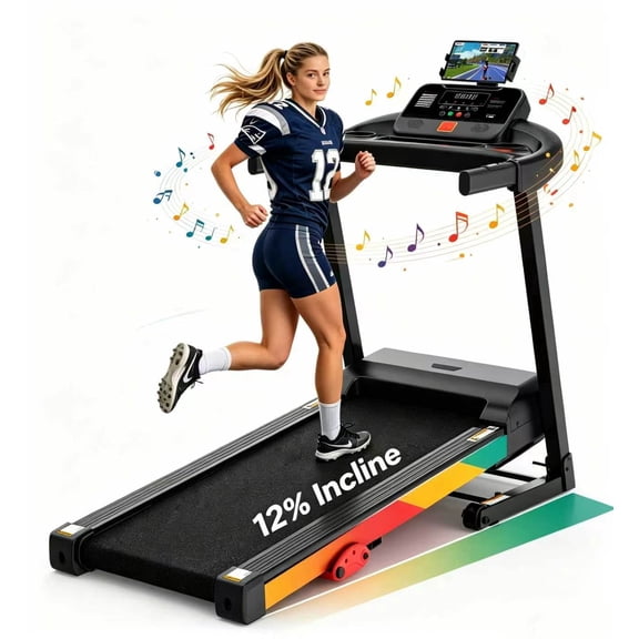 3.5HP Treadmill 300 LBS Capacity, Portable Electric for Home Running Walking Jogging, 71 Programs,Heart Rate Sensor, App Control
