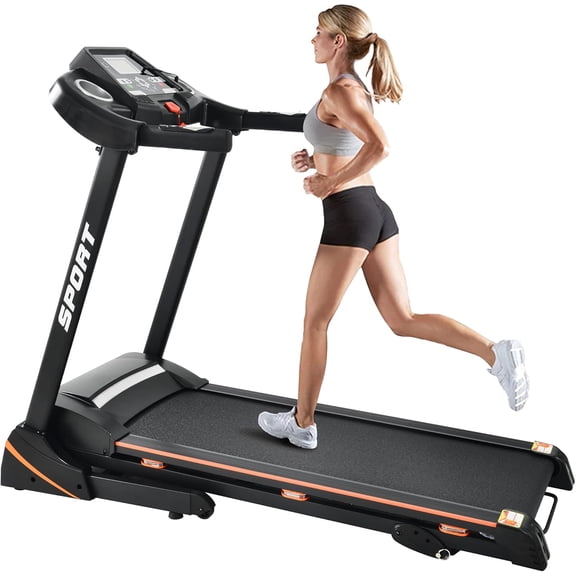 3.5HP Treadmill With Incline Adjustment 330lb Weight Capacity Running Walking Jogging Machine With 5" Blue-ray LCD 12 Preset Programs Easy Assembly for Home Office,Black