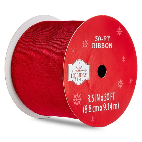 Dark Red Velvet Christmas Ribbon, 3.5" x 30', by Holiday Time