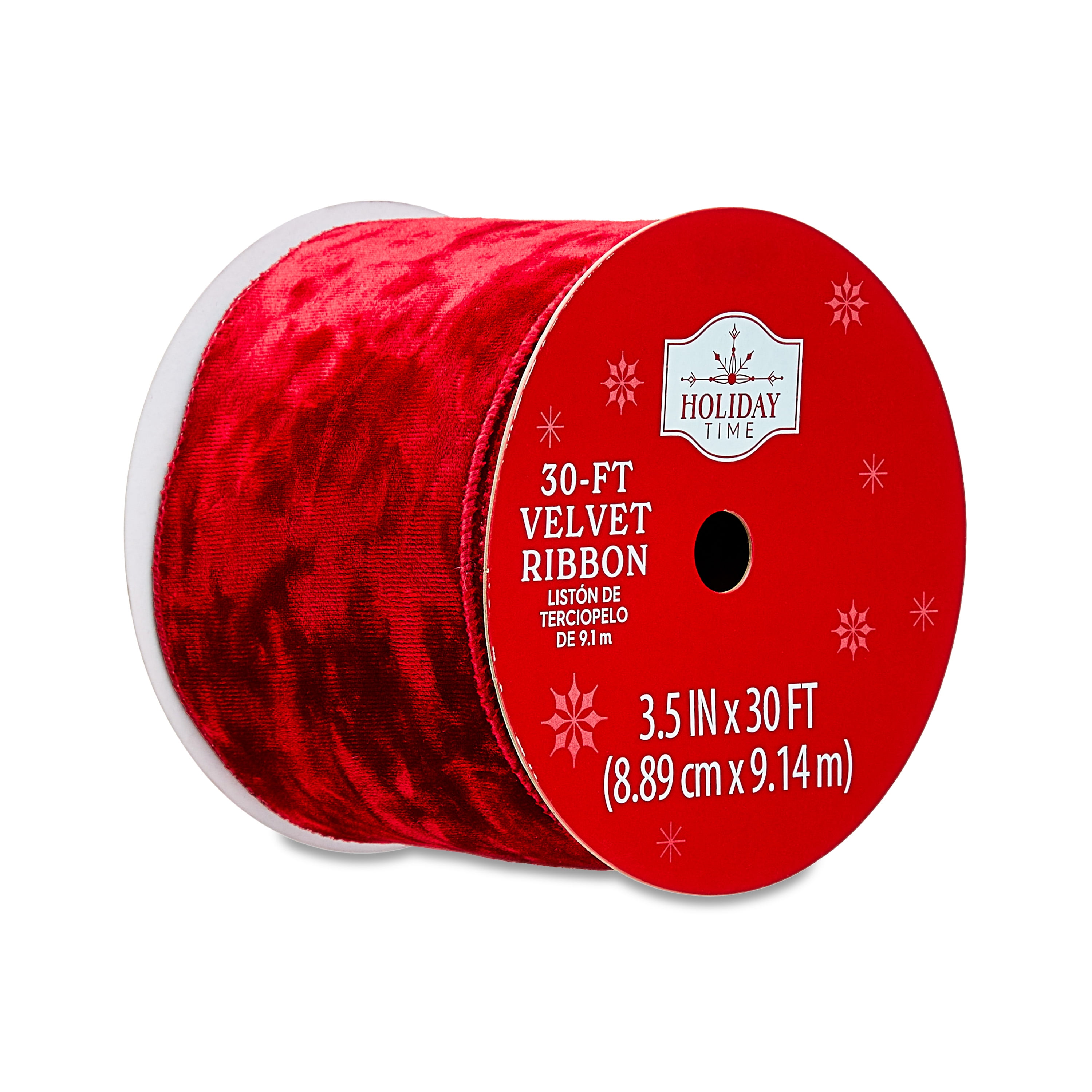 Red Velvet Christmas Ribbon, 3.5" x 30', by Holiday Time