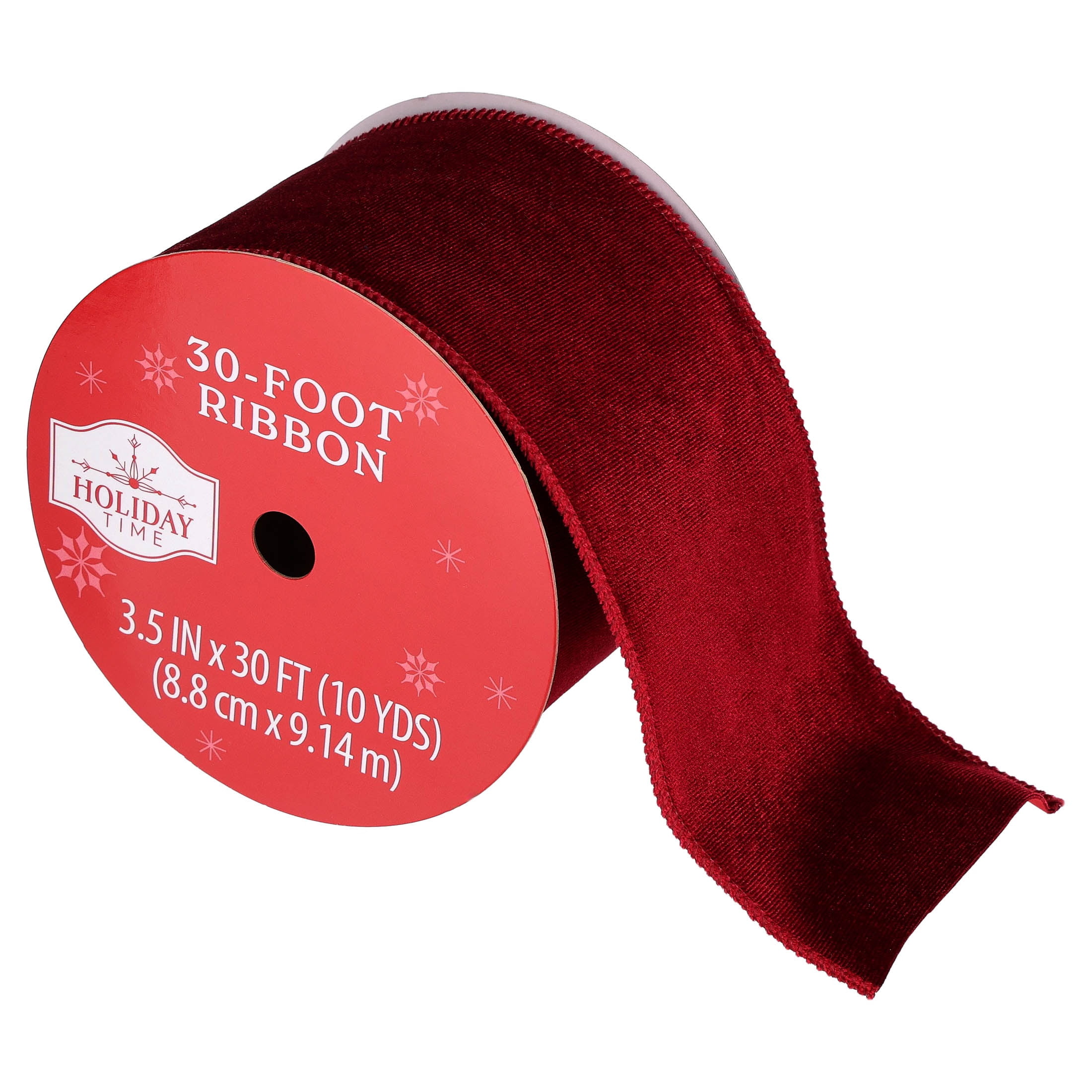 Red Velvet Christmas Ribbon, 3.5" x 30', by Holiday Time