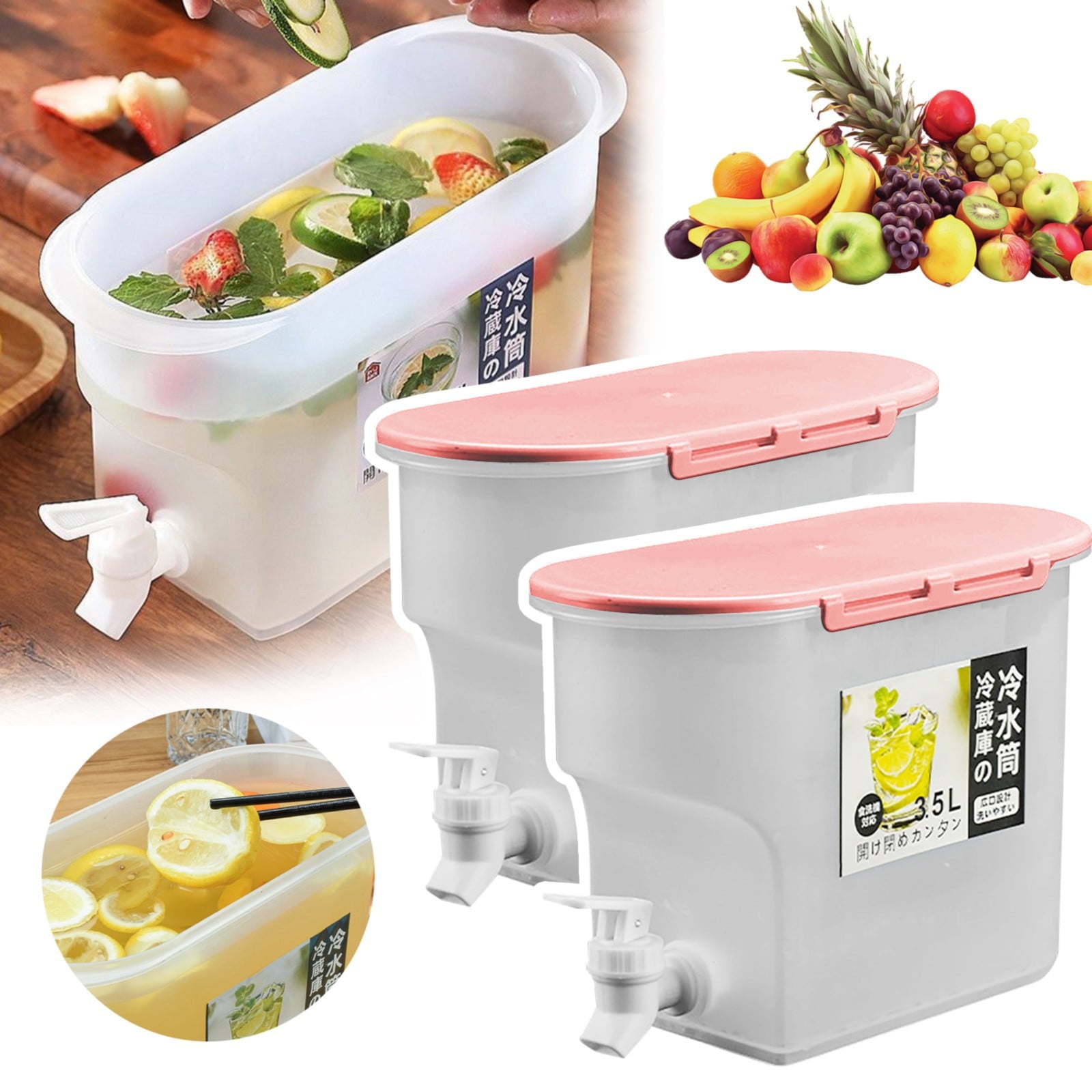 Barhoo Water Pitcher Clearance! 3.5L Beverage Dispenser With Faucet High Temperature Resistance Iced Tea Beverage Bucket Cold Drink Juice Dispenser Jug Wat - View #9