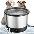 thumbnail image 1 of 3.5L Heated Water Bowl, Stainless Steel Heated Dog Bowl with Digital Display and Adjustable Temperature, Heated Outdoor Pet Water Bowl Provides Warm Water for Dogs, 1 of 17