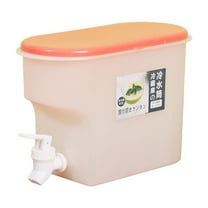 3.5L Plastic Beverage Dispenser with Spigot for Fridge Leak-Proof Summer Drink Container for Iced Tea Lemonade Water Milk Easy Pour Yellow