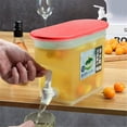 thumbnail image 1 of 3. 5L Refrigerator Cold Water Dispenser Heat Resistant with Faucet Fruit Beverage Container Iced Water Pitcher, 1 of 4