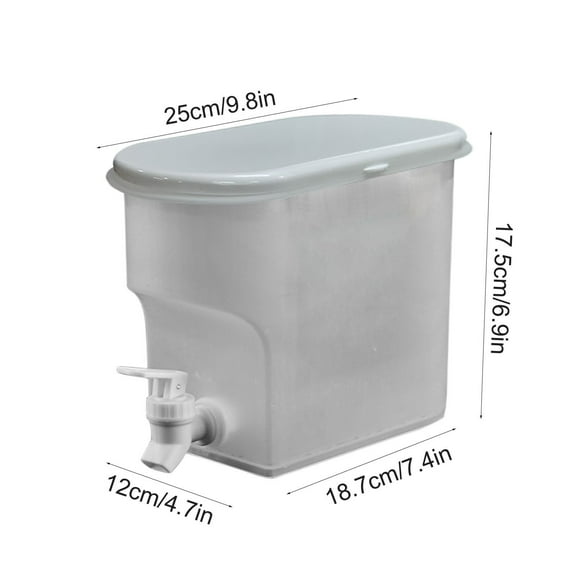 3.5L White Refrigerator Water Dispenser Jug with Faucet | Cold Water Kettle for Iced Tea & Fruit Beverages | 1 Gallon Plastic Pitcher for Home, Office & Picnics