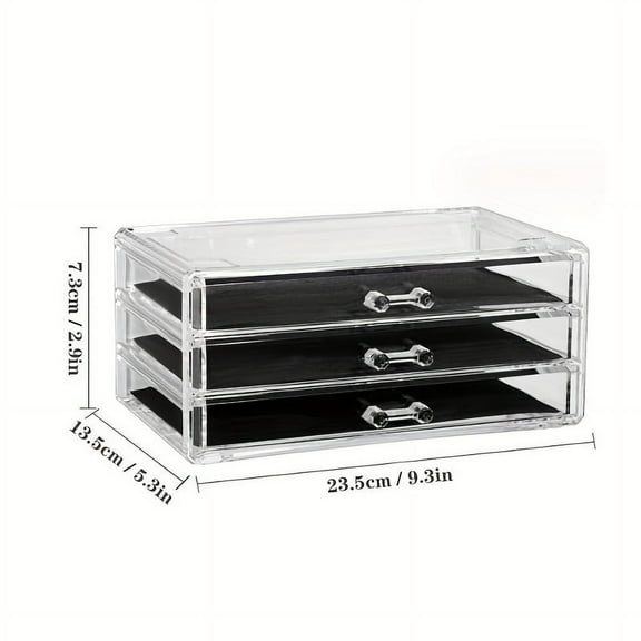 3/5Layer Acrylic Drawer Clear Office Organizer Drawer for Desk, Pencil Holder Large Desk Accessories Display Caddy for Home