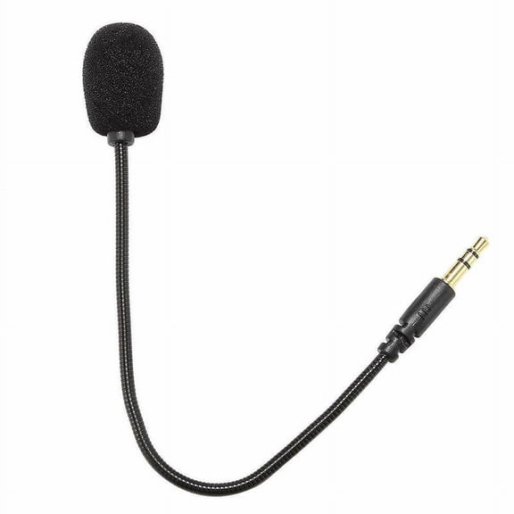 3.5MM Detachable Gaming Boom Microphone Replacement, 360-Degree Bendable Foam-Covered Game Mic for Compatible Headsets, Controllers, Smart Devices