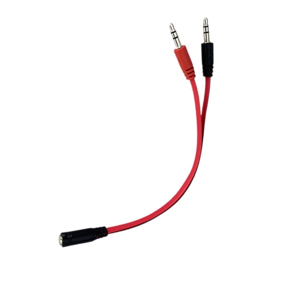 3.5MM Headphone and Microphone Adapter Cord 20CM Flat Cable 1 to 2 Splitter for Convenient Use