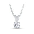 thumbnail image 1 of 3.5MM Round Cut Lab Created Moissanite Diamond Solitaire Pendant Necklace in 14K White Gold Over Sterling Silver 18" Chain(G-H Color,VVS1 Clarity,0.16 Cttw), 1 of 6