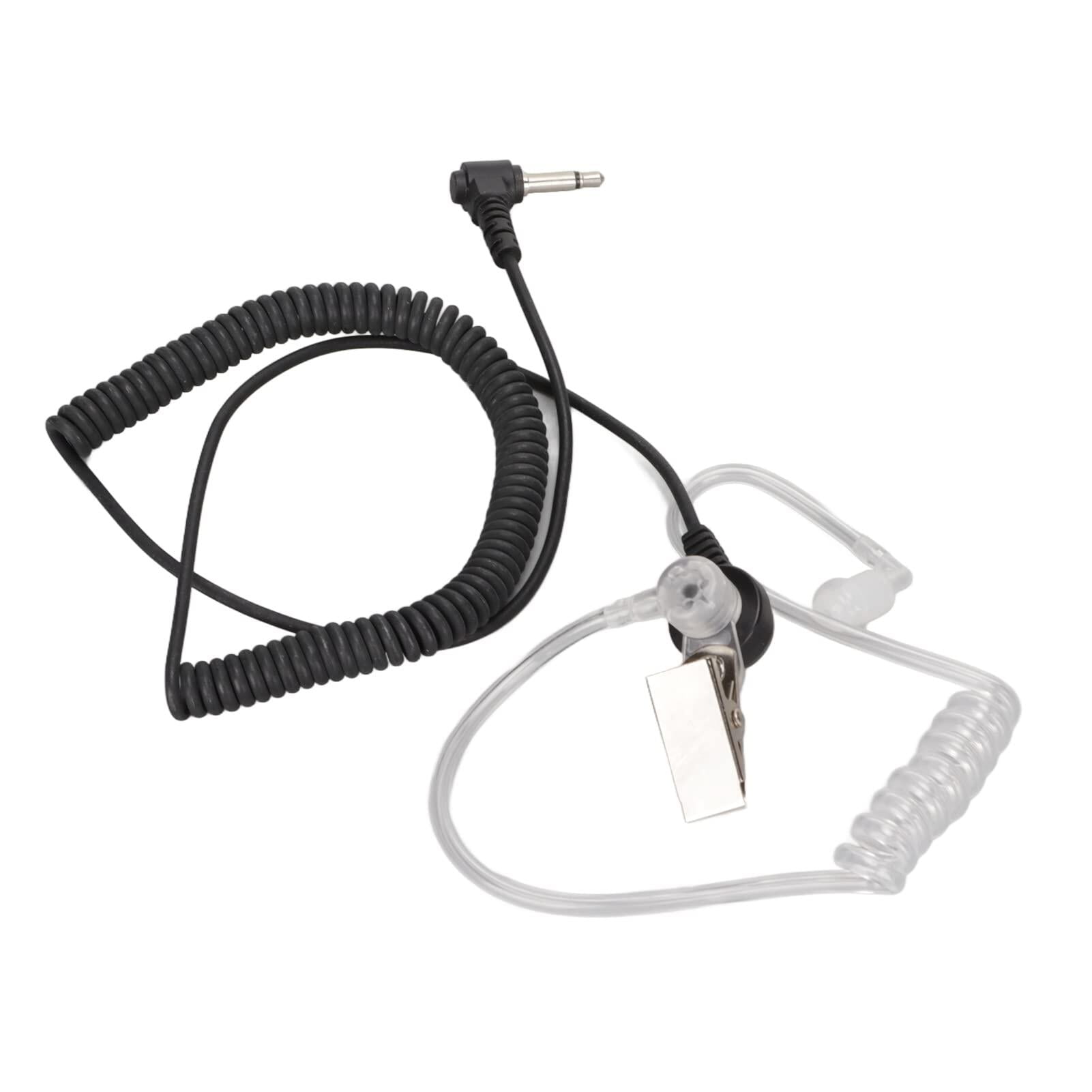 3.5MM Walkie Talkie Headset Coiled Air Conduit Single Listening In Ear Attachable Microphone Walmart