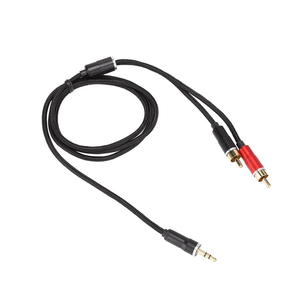 3.5MM to 2RCA Component ABS Cord AV Cable Audio Video Cord for Tablet Laptop Amplifier TV 1m