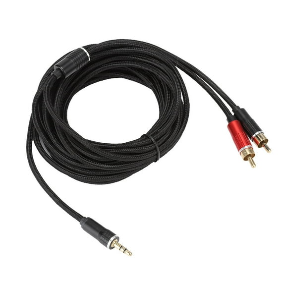 3.5MM to 2RCA Component ABS Cord AV Cable Audio Video Cord for Tablet Laptop Amplifier TV 5m