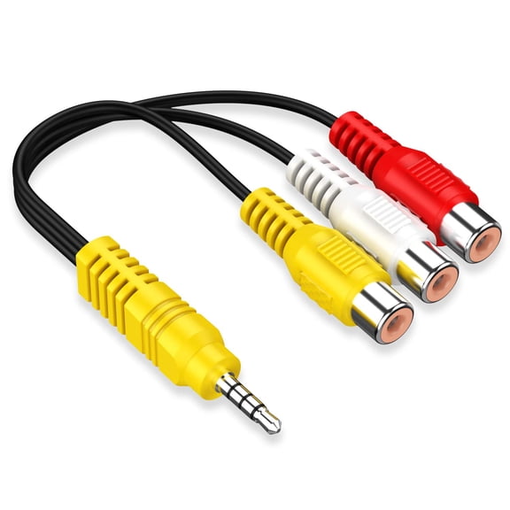 3.5MM to 3 RCA Cable Video AV Component Adapter Cable Replacement for TCL TV, 3 RCA to AV Input Adapter - 23CM/9in